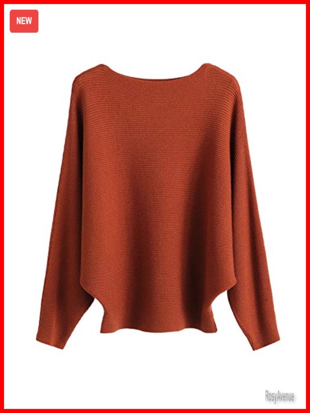 Batwing Sleeve Oversized Ribbed Knit Sweater Pullover